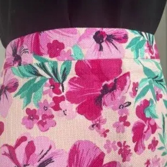 NWT Women’s J.Crew Pink Turquoise Blue Floral Pencil Skirt Size 14 | NWT - Picture 4 of 14